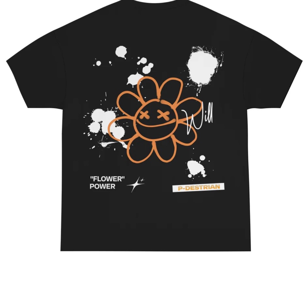 Black and Orange Flower Power Tee